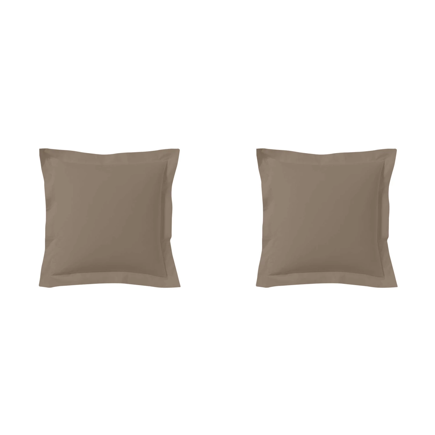 Lot De 2 Taies D'oreillers Taupe 100% Coton Biologique 3 Lot De 2 Taies D'oreillers Taupe 100% Coton Biologique