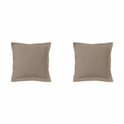 Lot De 2 Taies D'oreillers Biscuit 100% Coton