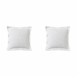 Lot De 2 Taies D'oreillers Blanc 100% Coton