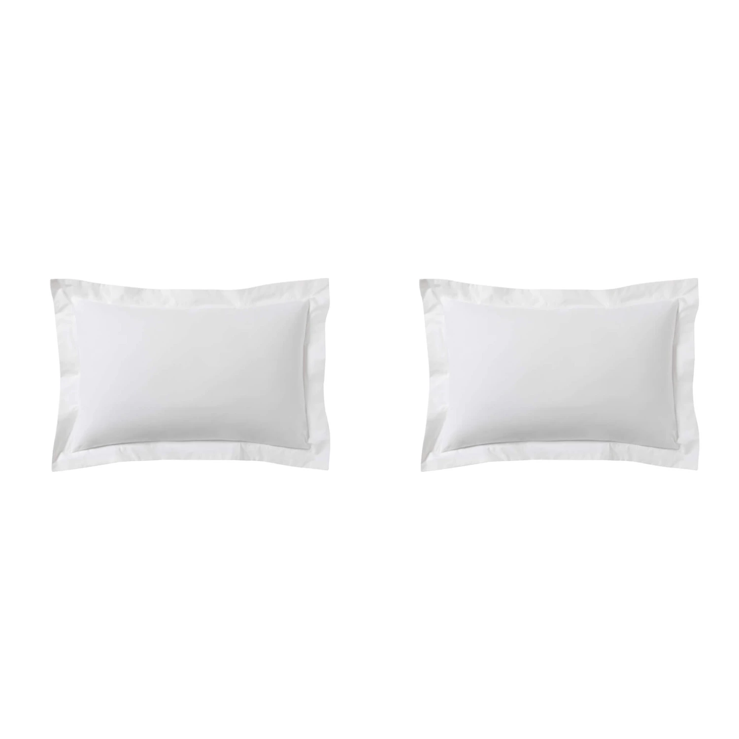 Lot De 2 Taies D'oreillers Blanc 100% Coton 5 Lot De 2 Taies D'oreillers Blanc 100% Coton – Image 3