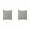 Lot De 2 Taies D'oreillers Gris Mastic 100% Coton