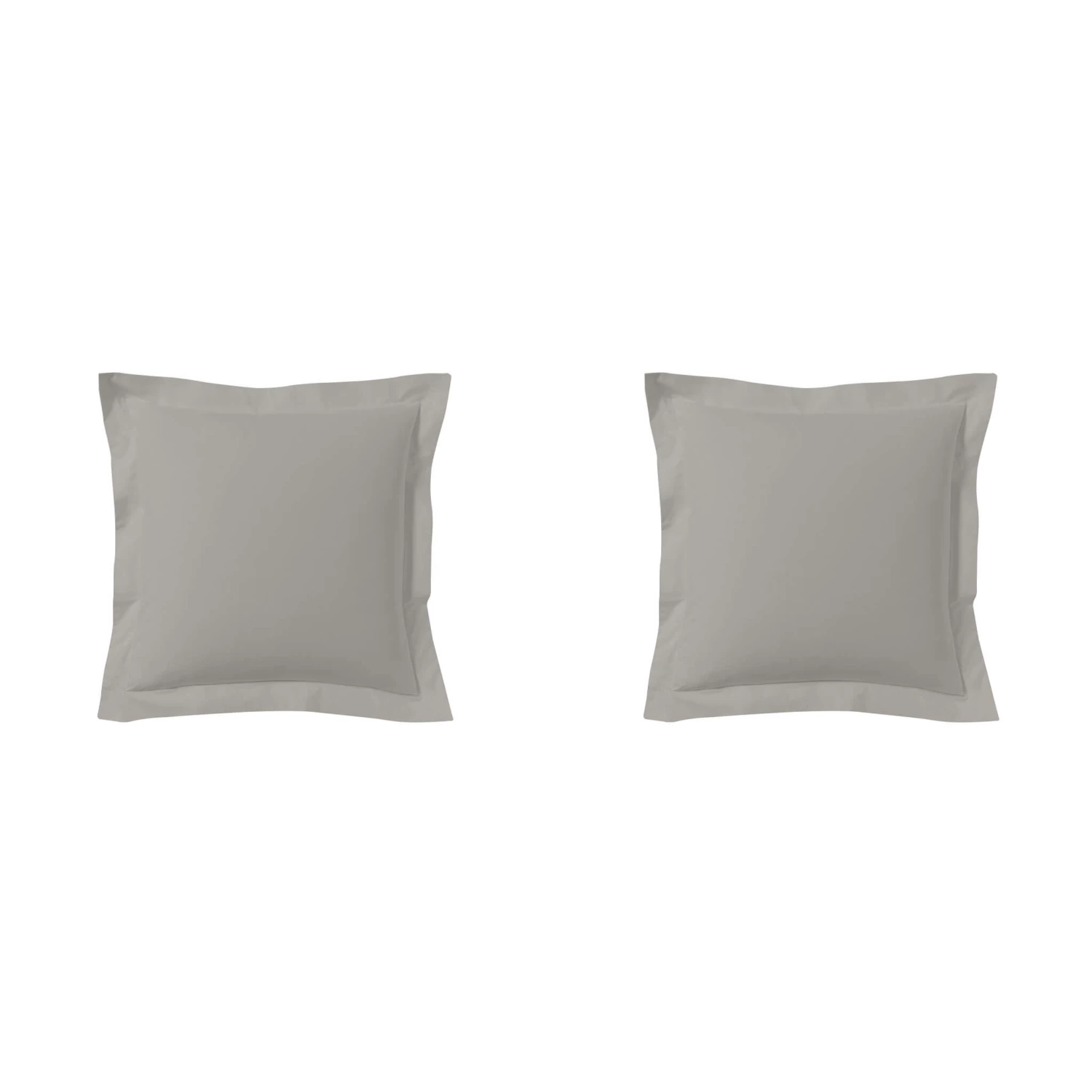 Lot De 2 Taies D'oreillers Gris Mastic 100% Coton 3 Lot De 2 Taies D'oreillers Gris Mastic 100% Coton