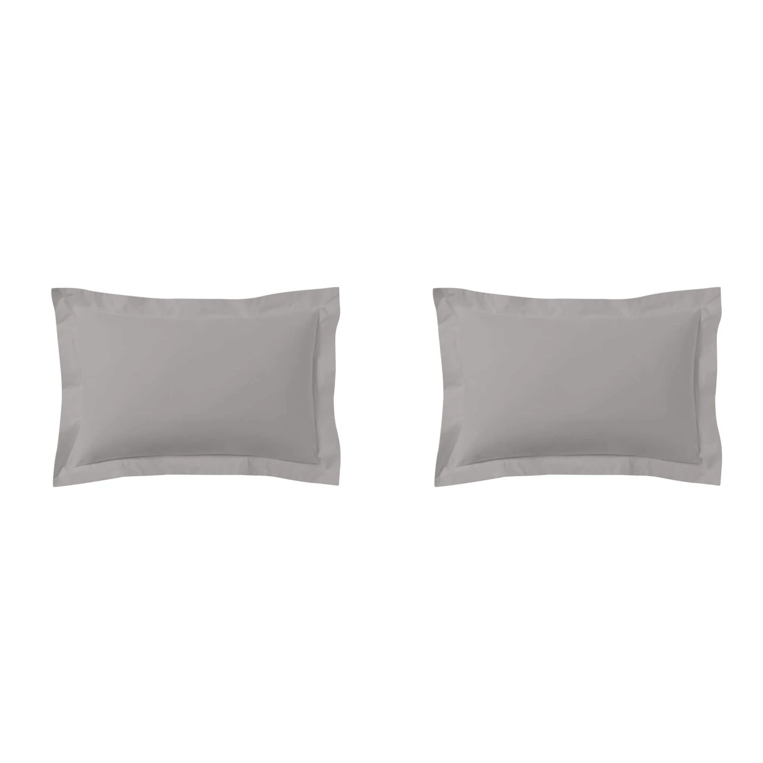 Lot De 2 Taies D'oreillers Gris Mastic 100% Coton 5 Lot De 2 Taies D'oreillers Gris Mastic 100% Coton – Image 3