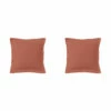 Lot De 2 Taies D'oreillers Terracotta 100% Coton 2 Lot De 2 Taies D'oreillers Terracotta 100% Coton -Doublures De Lit Soldes 2024 taie oreiller coton terracotta fond blanc 1