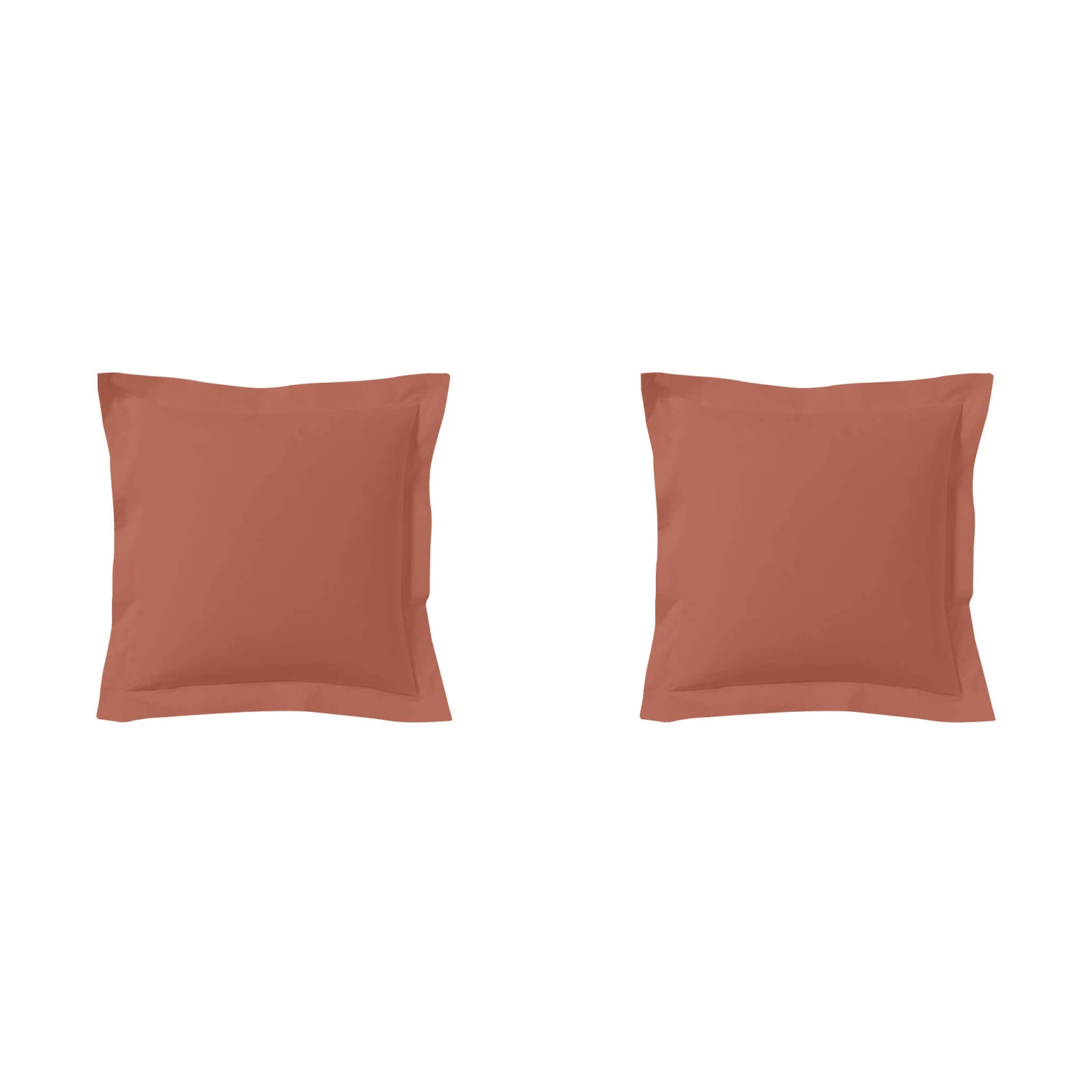 Lot De 2 Taies D'oreillers Terracotta 100% Coton 3 Lot De 2 Taies D'oreillers Terracotta 100% Coton