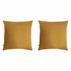Lot De 2 Taies D'oreillers Double Gaze De Coton Jaune Safran