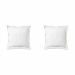 Lot De 2 Taies D'oreiller Blanc 100% Lin
