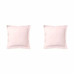 Lot De 2 Taies D'oreiller Rose Aube 100% Lin