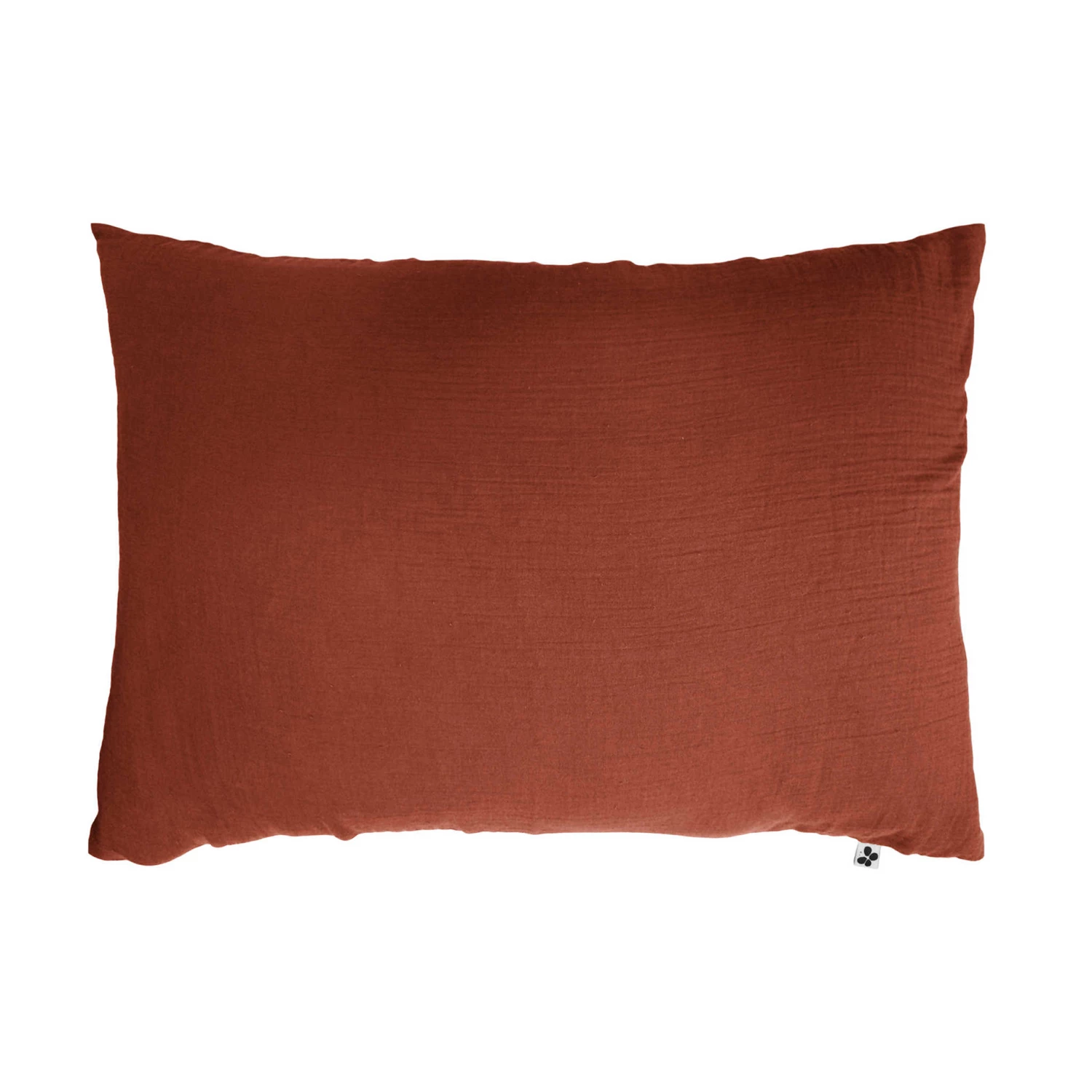 Taie D'oreiller Double Gaze De Coton Orange Terracotta 4 Taie D'oreiller Double Gaze De Coton Orange Terracotta – Image 2