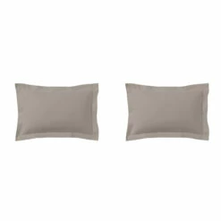 Lot De 2 Taies D'oreillers Percale Lin 8 Lot De 2 Taies D'oreillers Percale Lin -Doublures De Lit Soldes 2024 taie oreiller percale lin fond blanc 3
