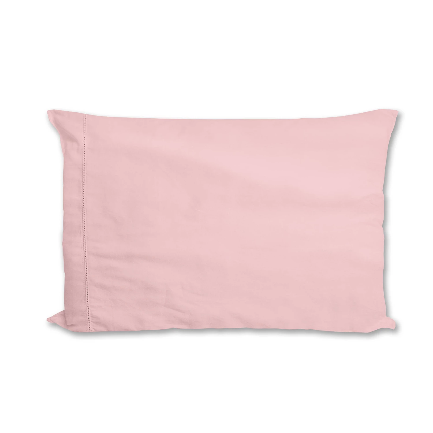 Lot De 2 Taies D'oreillers En Coton Percale Rose 4 Lot De 2 Taies D'oreillers En Coton Percale Rose – Image 2