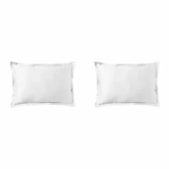 Lot De 2 Taies D'oreiller Blanc 100% Satin De Coton 8 Lot De 2 Taies D'oreiller Blanc 100% Satin De Coton -Doublures De Lit Soldes 2024 taie oreiller satin blanc fond blanc 3