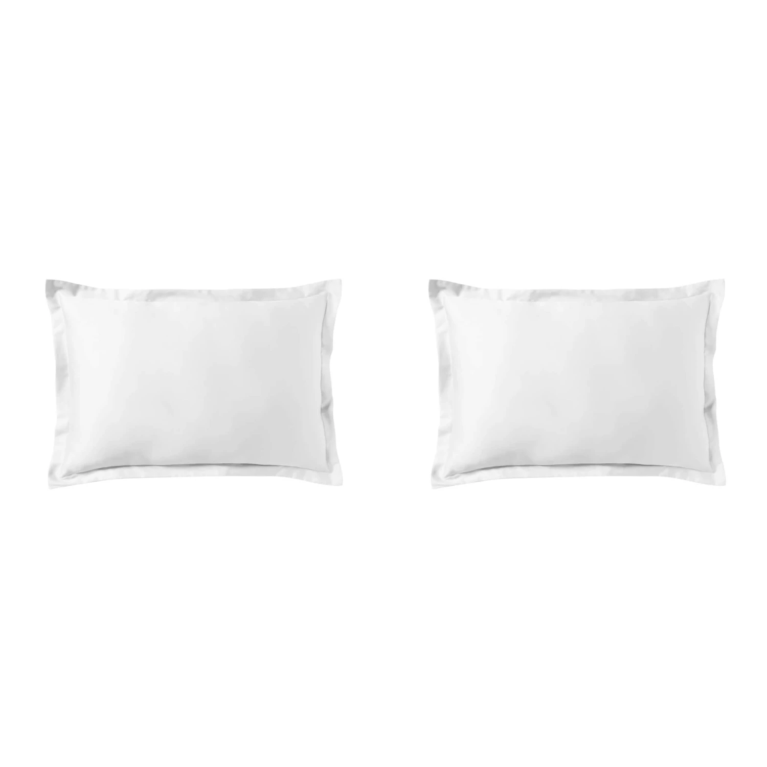 Lot De 2 Taies D'oreiller Blanc 100% Satin De Coton 5 Lot De 2 Taies D'oreiller Blanc 100% Satin De Coton – Image 3