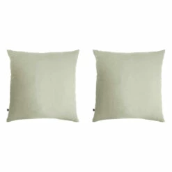Lot De 2 Taies D'oreillers Double Gaze De Coton Vert D'eau