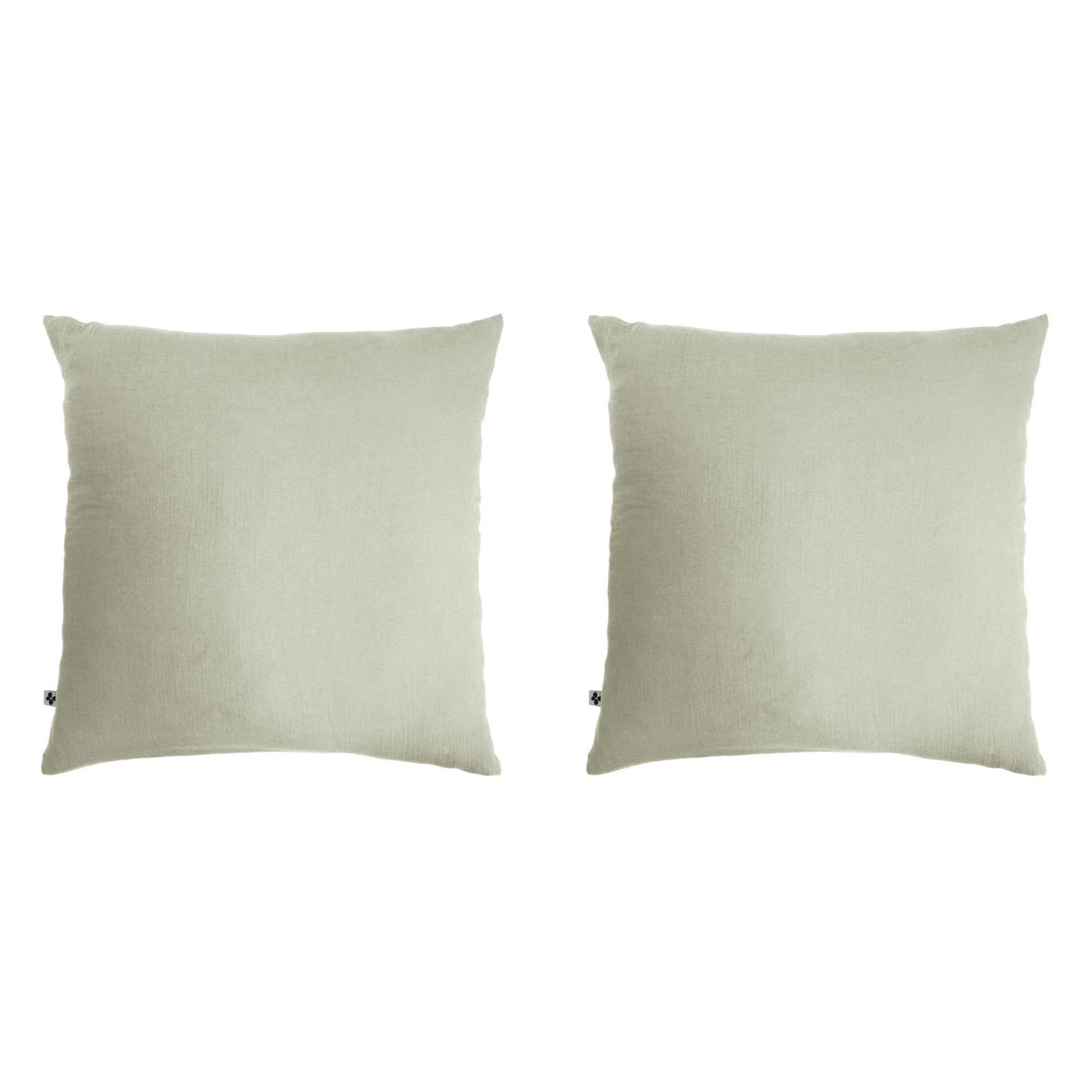 Lot De 2 Taies D'oreillers Double Gaze De Coton Vert D'eau 3 Lot De 2 Taies D'oreillers Double Gaze De Coton Vert D'eau