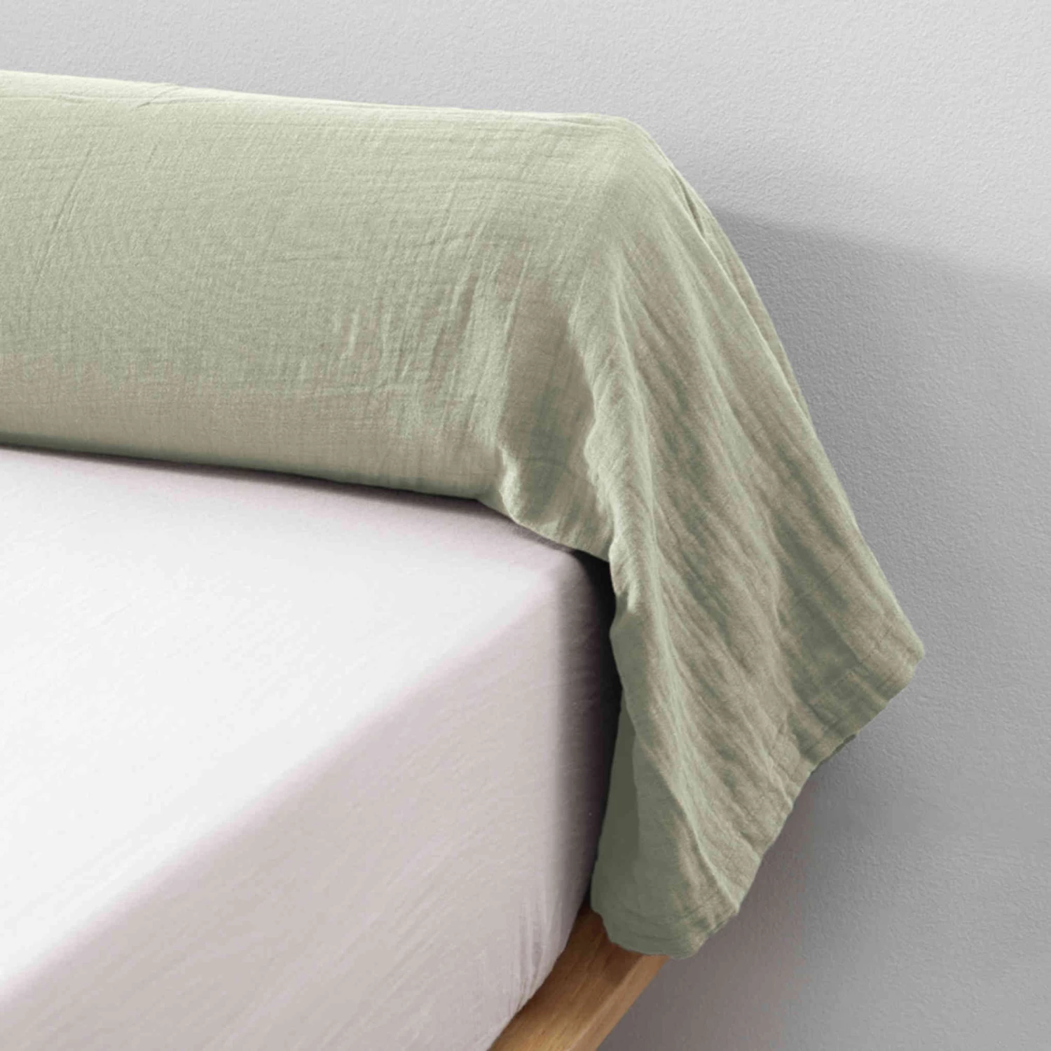 Taie De Traversin Double Gaze De Coton Vert D'eau 4 Taie De Traversin Double Gaze De Coton Vert D'eau – Image 2