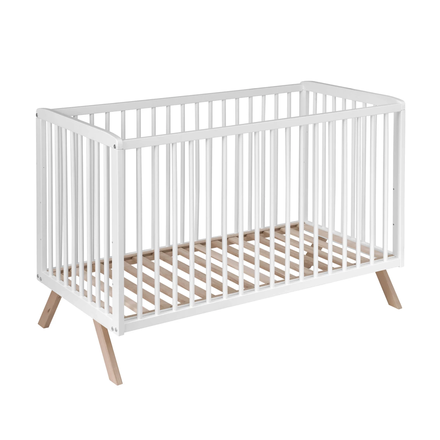Lit Bébé En Bois Massif Blanc Avec Sommier Réglable En Hauteur 60x120 3 Lit Bébé En Bois Massif Blanc Avec Sommier Réglable En Hauteur 60x120