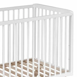 Lit Bébé En Bois Massif Blanc Avec Sommier Réglable En Hauteur 60x120 13 Lit Bébé En Bois Massif Blanc Avec Sommier Réglable En Hauteur 60x120 -Doublures De Lit Soldes 2024 teresa blanc fond blanc 3