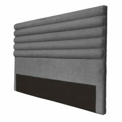 Tête De Lit Déco Tissu Aspect Bombé Gris 11 Tête De Lit Déco Tissu Aspect Bombé Gris -Doublures De Lit Soldes 2024 tete de lit aspect bombe gris 3 4 fond blanc
