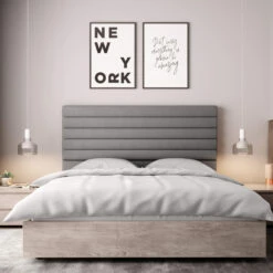 Tête De Lit Déco Tissu Aspect Bombé Gris 10 Tête De Lit Déco Tissu Aspect Bombé Gris -Doublures De Lit Soldes 2024 tete de lit aspect bombe gris ambiance 2