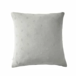 Taie D'oreiller Brodée Double Gaze De Coton Gris