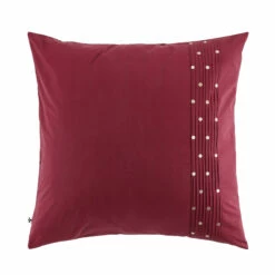 Taie D'oreiller Brodée Plis Religieuses Bordeaux