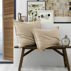 Taie D'oreiller Flanelle Beige -Doublures De Lit Soldes 2024 to ambiance beige