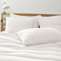 Taie D'oreiller Brodée Double Gaze De Coton Blanc -Doublures De Lit Soldes 2024 to boho blanc ambiance