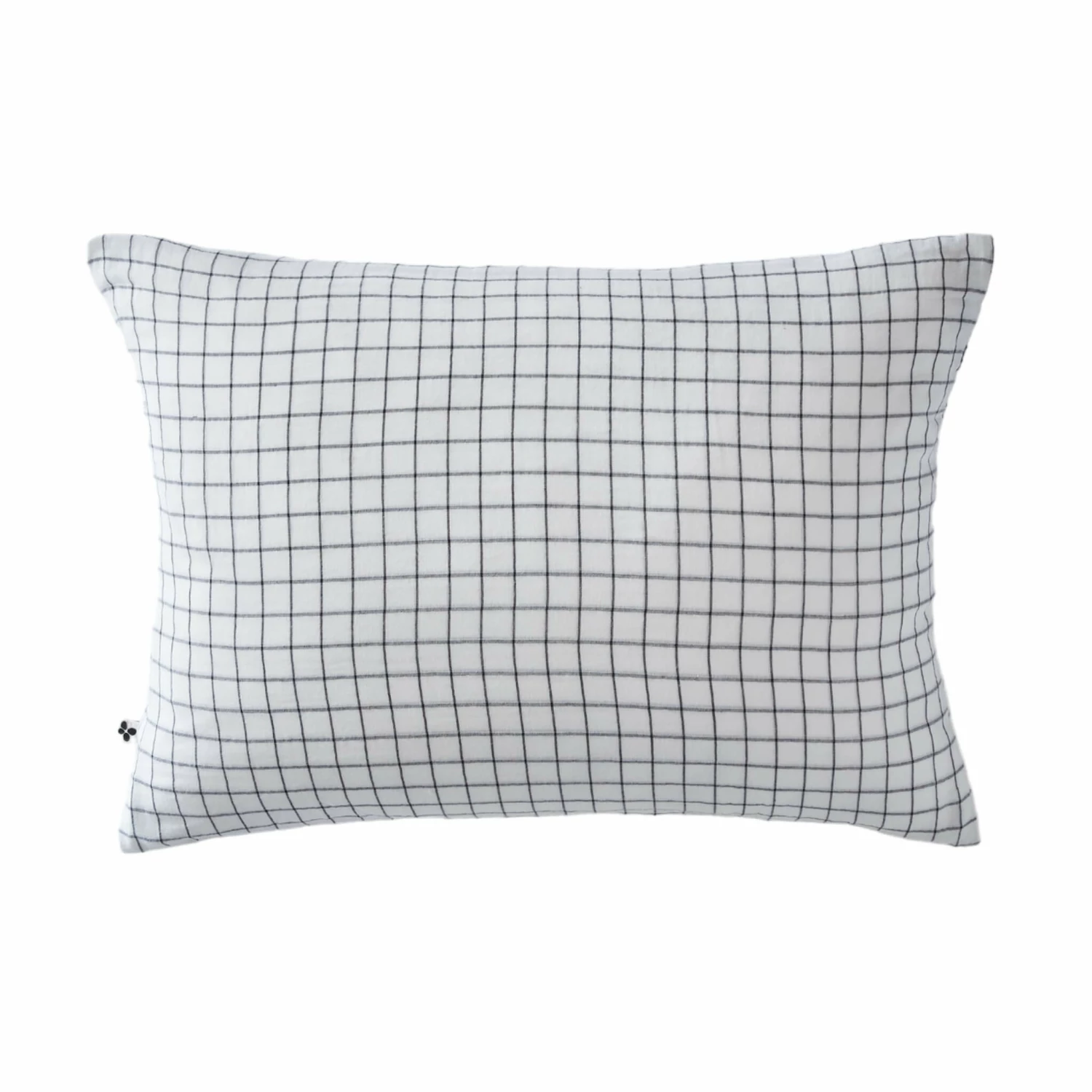 Taie D'oreiller à Carreaux Double Gaze De Coton Blanc 5 Taie D'oreiller à Carreaux Double Gaze De Coton Blanc – Image 3