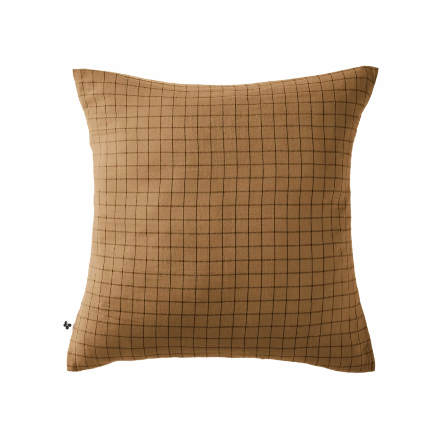 Taie D'oreiller à Carreaux Double Gaze De Coton Marron 4 Taie D'oreiller à Carreaux Double Gaze De Coton Marron – Image 2