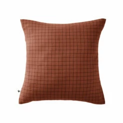 Taie D'oreiller à Carreaux Double Gaze De Coton Orange 6 Taie D'oreiller à Carreaux Double Gaze De Coton Orange -Doublures De Lit Soldes 2024 to mix carree orange fond blanc 1