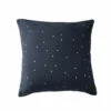 Taie D'oreiller à Pois Brodés Double Gaze De Coton Marine -Doublures De Lit Soldes 2024 tocarr chic bleumarine