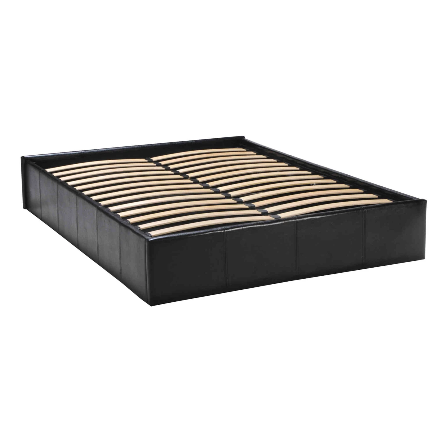 Lit Coffre En Métal Avec Revêtement Simili Cuir Noir - LT14021 4 Lit Coffre En Métal Avec Revêtement Simili Cuir Noir - LT14021 – Image 2