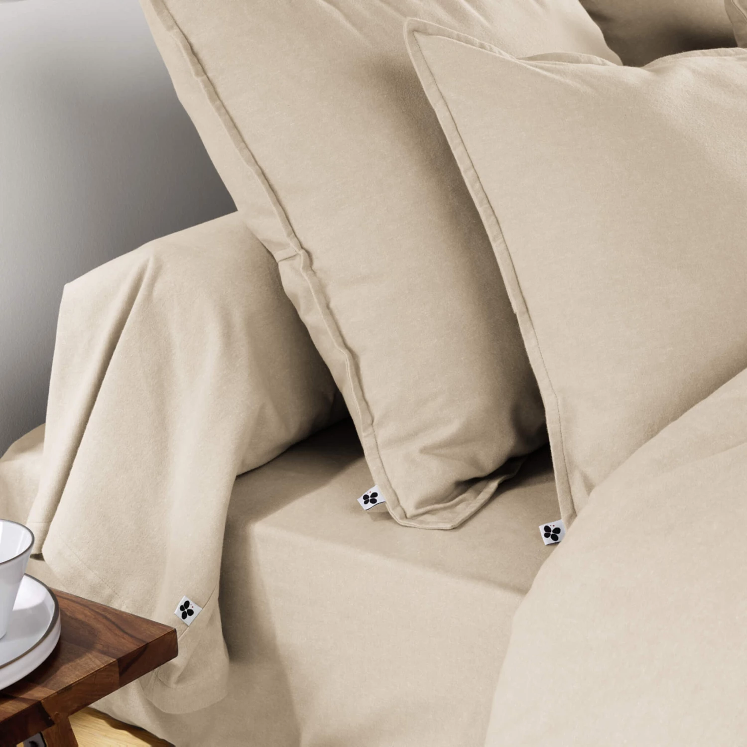 Taie De Traversin Flanelle Beige 5 Taie De Traversin Flanelle Beige – Image 3