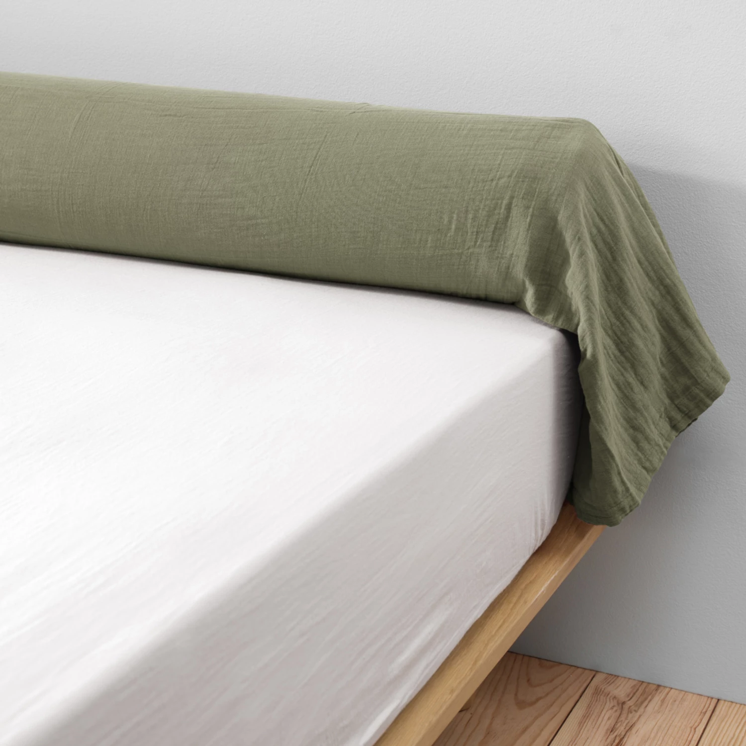 Taie De Traversin Double Gaze De Coton Kaki 3 Taie De Traversin Double Gaze De Coton Kaki