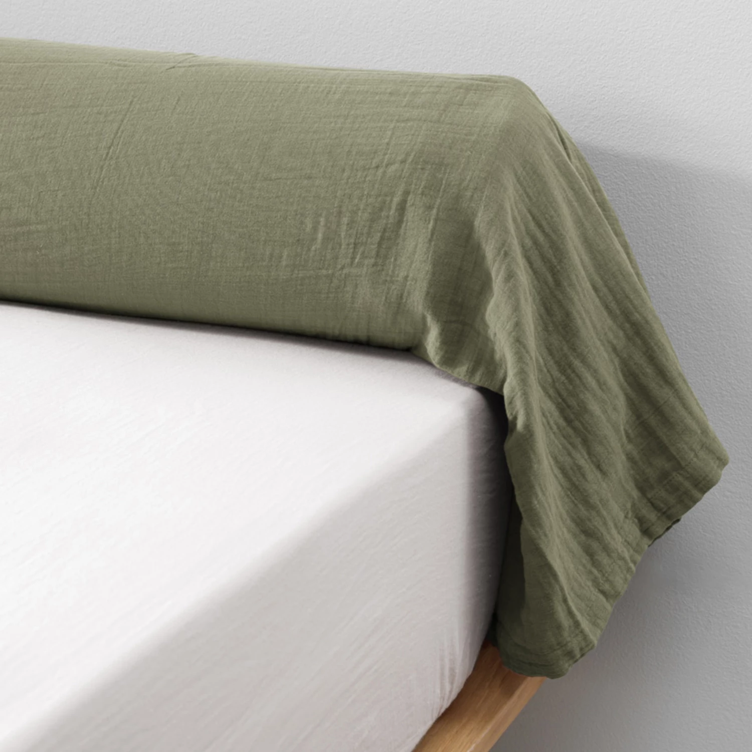 Taie De Traversin Double Gaze De Coton Kaki 4 Taie De Traversin Double Gaze De Coton Kaki – Image 2
