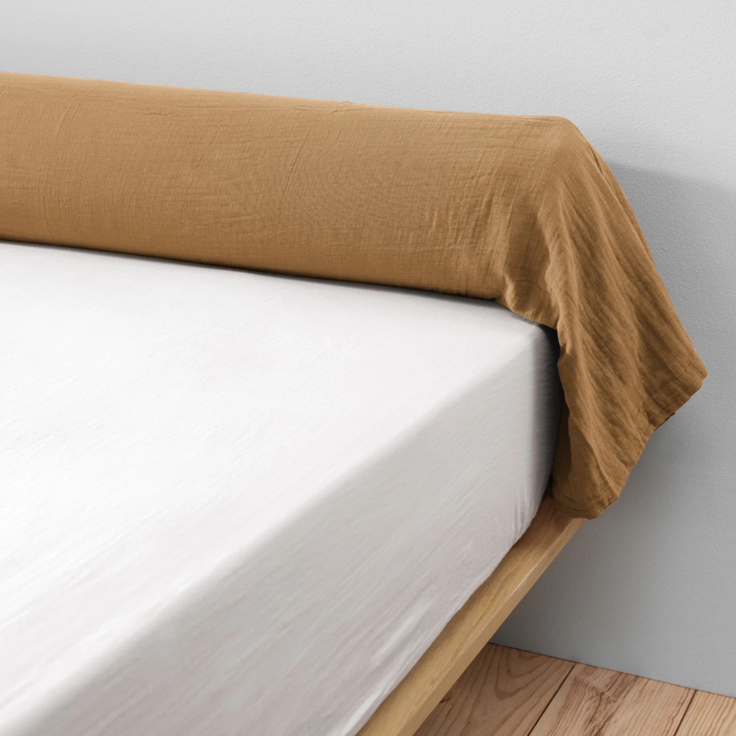 Taie De Traversin Double Gaze De Coton Marron 3 Taie De Traversin Double Gaze De Coton Marron