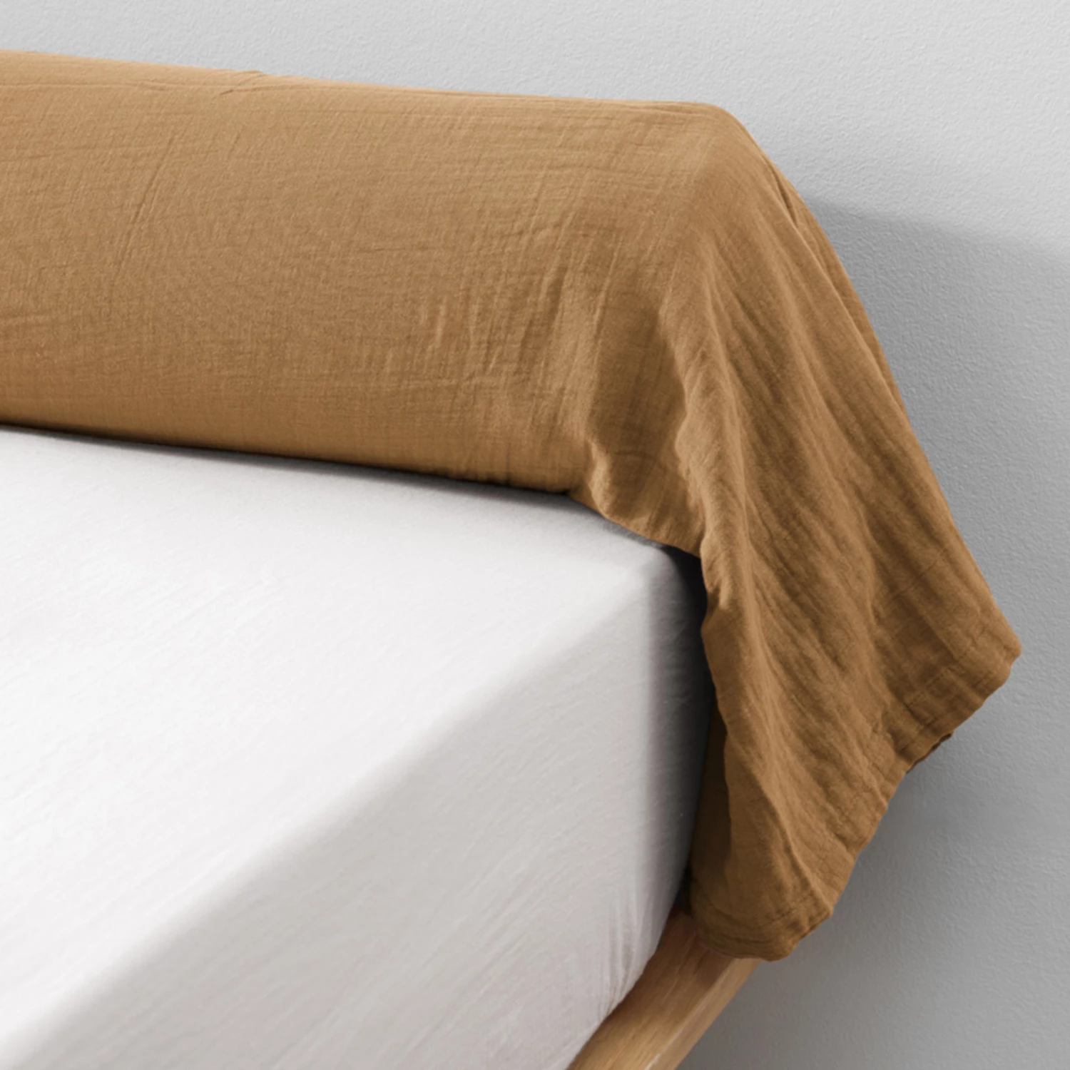 Taie De Traversin Double Gaze De Coton Marron 4 Taie De Traversin Double Gaze De Coton Marron – Image 2