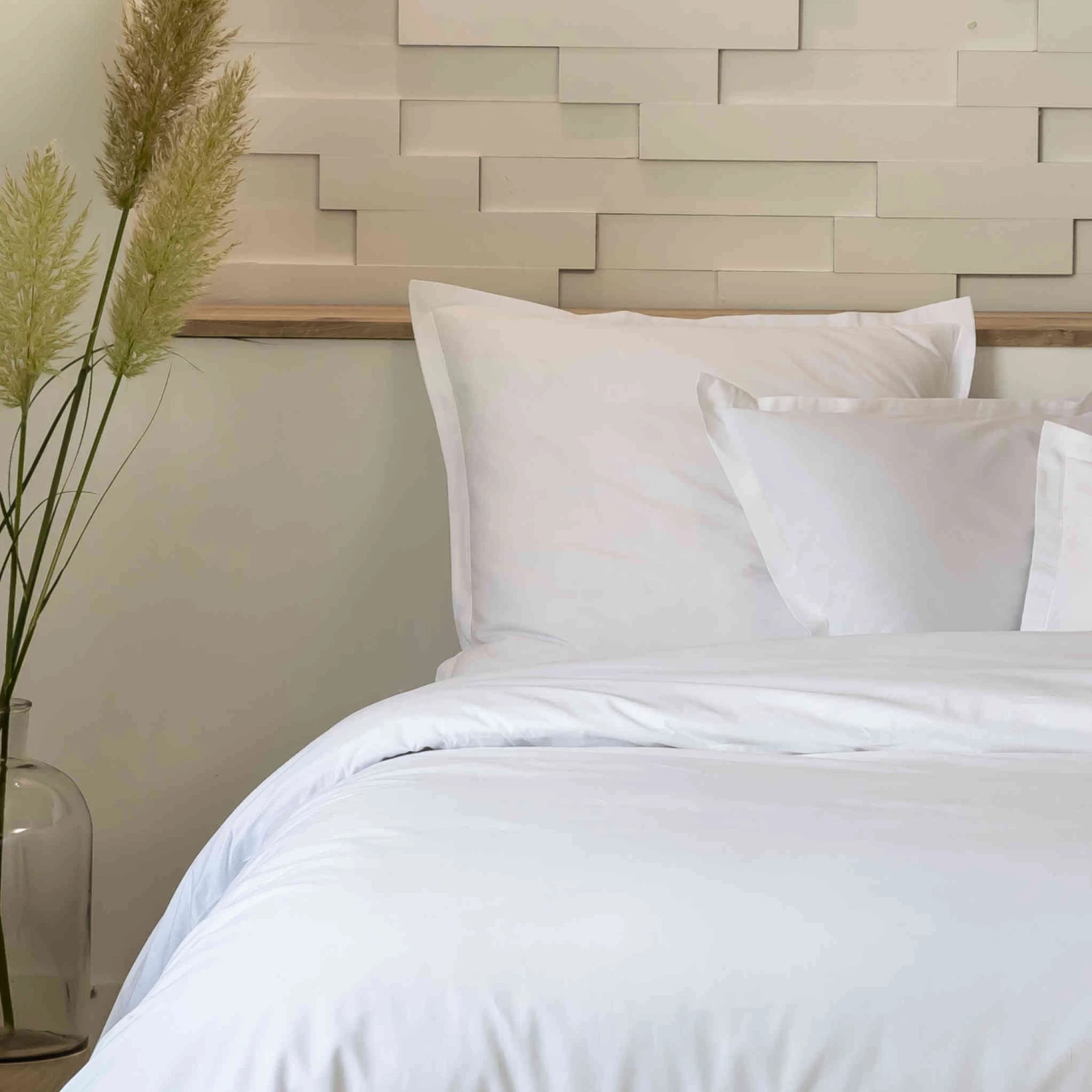 Parure De Lit Percale Unie Blanc 4 Parure De Lit Percale Unie Blanc – Image 2