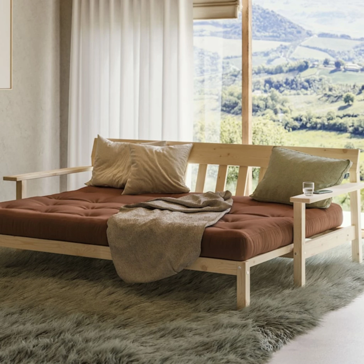 Banquette UNWIND En Pin Massif Naturel Avec Matelas Futon 130x190 8 Banquette UNWIND En Pin Massif Naturel Avec Matelas Futon 130x190 – Image 6