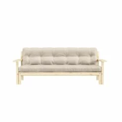 Banquette UNWIND En Pin Massif Naturel Avec Matelas Futon 130x190