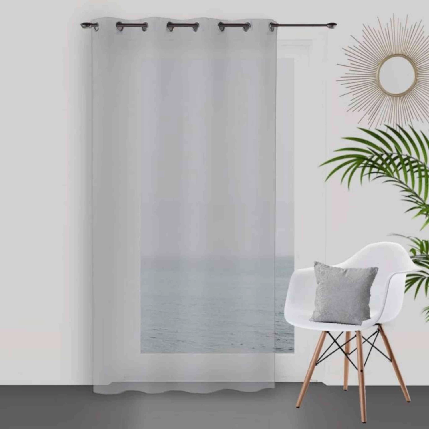 Voilage à œillets Dolly Gris Clair 3 Voilage à œillets Dolly Gris Clair