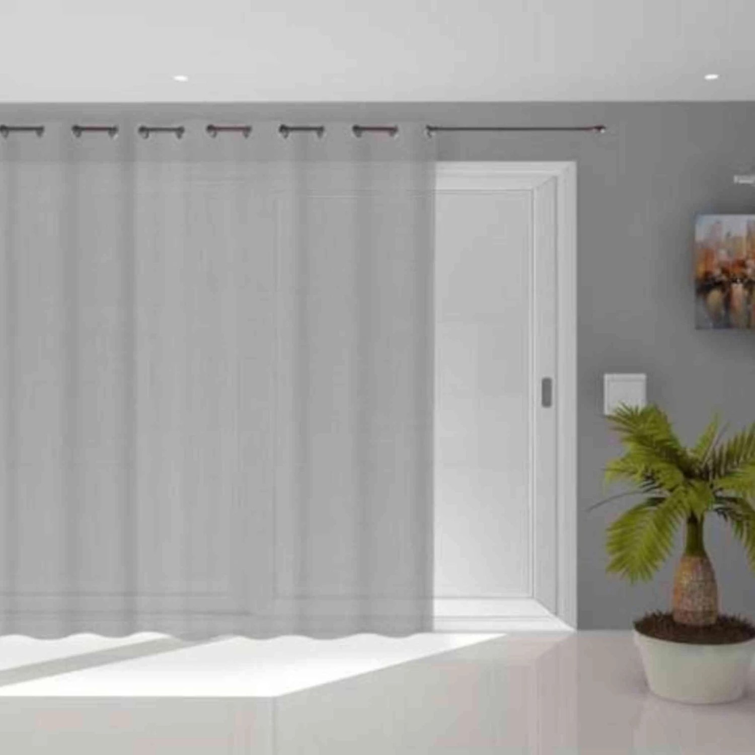 Voilage à œillets Dolly Gris Clair 4 Voilage à œillets Dolly Gris Clair – Image 2