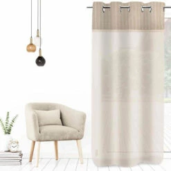 Voilage à œillets Romane Brodé 135x250 Cm