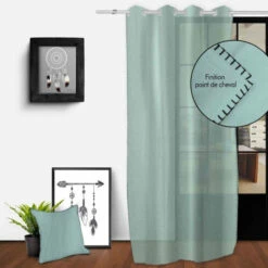 Voilage à œillets Spirit 135x250 Cm 10 Voilage à œillets Spirit 135x250 Cm -Doublures De Lit Soldes 2024 voile spirit bleu 1