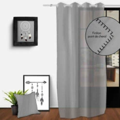 Voilage à œillets Spirit 135x250 Cm 9 Voilage à œillets Spirit 135x250 Cm -Doublures De Lit Soldes 2024 voile spirit gris 1