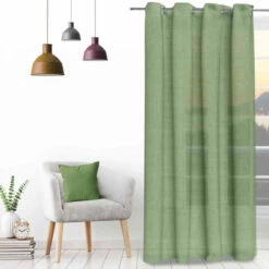 Voilage à œillets Velvet 135x250 Cm 13 Voilage à œillets Velvet 135x250 Cm -Doublures De Lit Soldes 2024 voile velvet vert 1