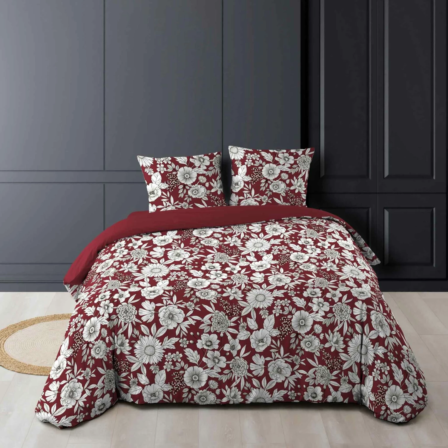 Parure De Lit Milady Bordeaux 3 Parure De Lit Milady Bordeaux