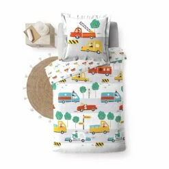 Parure De Lit Enfant Voiture 140x200 -Doublures De Lit Soldes 2024 w14l3c14020001867 3 dessus fond blanc