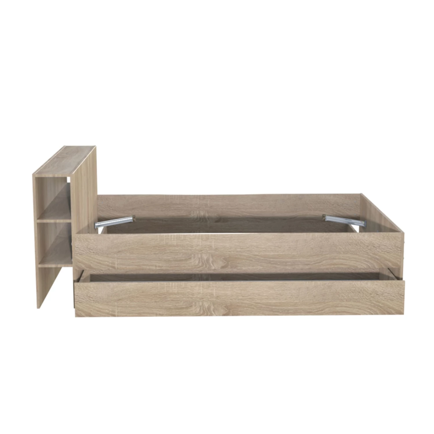 Lit 2 Tiroirs Avec Tête De Lit étagères En Bois 140x190 - LT14018 8 Lit 2 Tiroirs Avec Tête De Lit étagères En Bois 140x190 - LT14018 – Image 6